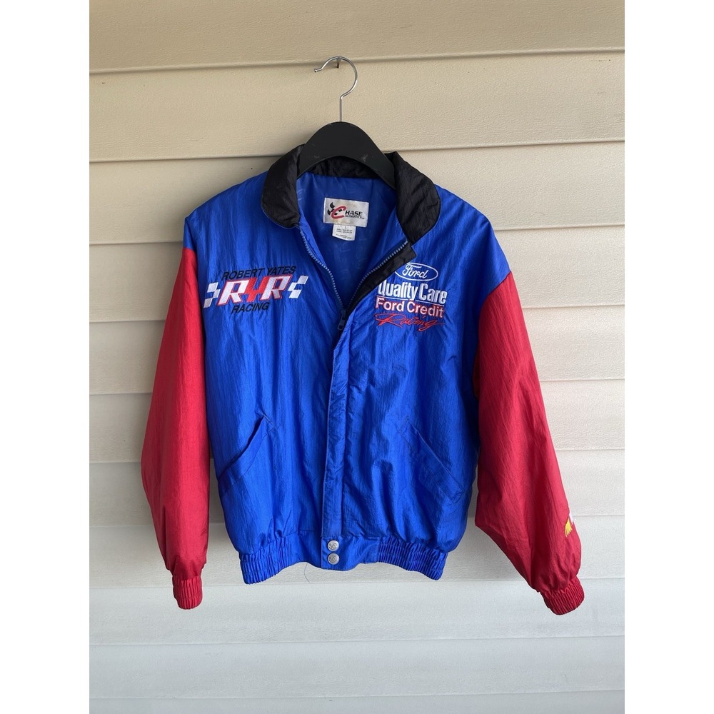 Vintage Dale Jarrett Chase NASCAR Ford Racing Jacket Coat Size Large